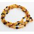 4 Big Multi BEANS Baltic amber adult necklaces 50cm