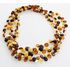 3 Multi Leaf Baltic amber Choker Leaves Necklace 48cm