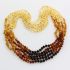 5 Rainbow BAROQUE Baltic amber adult necklaces 55cm