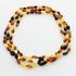 3 Multi BEANS Baltic amber adult necklaces 48cm