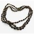 3 Dark BEANS Baltic amber adult necklaces 48cm