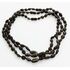 3 Dark BEANS Baltic amber adult necklaces 48cm
