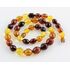 Facet cut OLIVE beads Baltic amber necklace 19in
