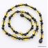 Faceted Baltic amber greenish OLIVE beads necklace 19in