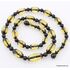 Faceted Baltic amber greenish OLIVE beads necklace 20in