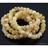 5 White BAROQUE beads Baltic amber adult stretch bracelets