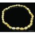 Flat OLIVE Butter beads Baltic amber necklace 19in