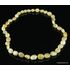 Flat OLIVE Butter beads Baltic amber necklace 20in