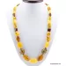 Cut stones Baltic amber knotted necklace 26in