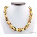 Woven multi-strand Baltic amber necklace 21in