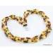 Woven multi-strand Baltic amber necklace 21in