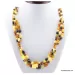 Woven multi-strand Baltic amber necklace 25in