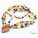 Multi-strand Baltic amber pendant necklace