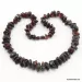 Large Ruby beads Baltic amber necklace