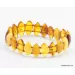 Carved pieces Baltic amber elastic bracelet