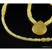White Baltic amber necklace with pendant 24in