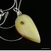 Genuine Baltic amber CARVED silver pendant