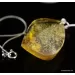 Genuine Baltic amber CARVED silver pendant