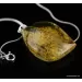 Genuine Baltic amber CARVED silver pendant