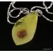 Genuine Baltic amber CARVED silver pendant