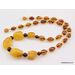 Artisan combination beads Baltic amber necklace 20in