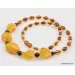 Artisan combination beads Baltic amber necklace 20in