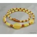 Artisan combination beads Baltic amber necklace 20in