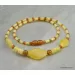 Artisan combination beads Baltic amber necklace 20in