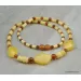 Artisan combination beads Baltic amber necklace 20in