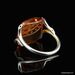 Honey square Baltic Amber silver ring
