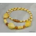 Artisan combination beads Baltic amber necklace 20in
