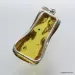 Large amulet Baltic amber silver pendant with insect inclusion 17g