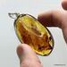 Large amulet Baltic amber silver pendant with insect inclusion 16g