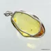 Large amulet Baltic amber silver pendant with insect inclusion 16g