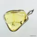 Large amulet Baltic amber silver pendant with insect inclusion 16g