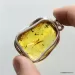 Large amulet Baltic amber silver pendant with diptera insect inclusion 15g