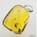 Large amulet Baltic amber silver pendant w insect inclusion 15g