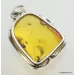 Large amulet Baltic amber silver pendant w insect inclusion 15g