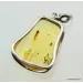 Large amulet Baltic amber silver pendant w insect inclusion 12g
