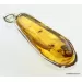 Large amulet Baltic amber silver pendant w insect inclusion 14g