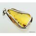 Large amulet Baltic amber silver pendant w insect inclusion 14g