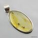 Baltic amber silver pendant w insect inclusion 5g