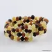 Multi Raw BAROQUE beads Baltic amber Memory wire bracelet