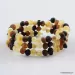 Multi Raw BAROQUE beads Baltic amber Memory wire bracelet