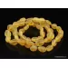 Honey Raw BEANS Baltic amber knotted necklace 19in