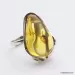 Baltic amber silver ring w insect inclusion
