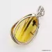 Baltic amber silver pendant w insect inclusion 7g