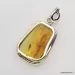 Baltic amber silver pendant w insect inclusion 7g