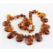 Leave shape beads Baltic amber necklace 19in