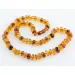 Facet cut Buttons Baltic amber necklace 21in